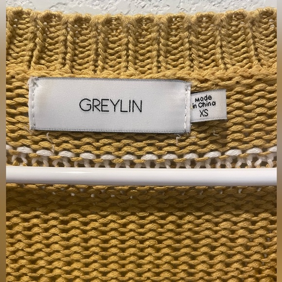 Greylin Larissa Lightweight Stripe Sweater In Golden Mustard Size Extra Small - Picture 9 of 9